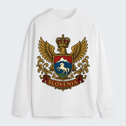 Slovenia Heritage Badge - Classic Long Sleeve Shirt - White