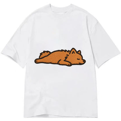 Pomeranian - Orange fluffy fully relaxed Classic T-shirt - White