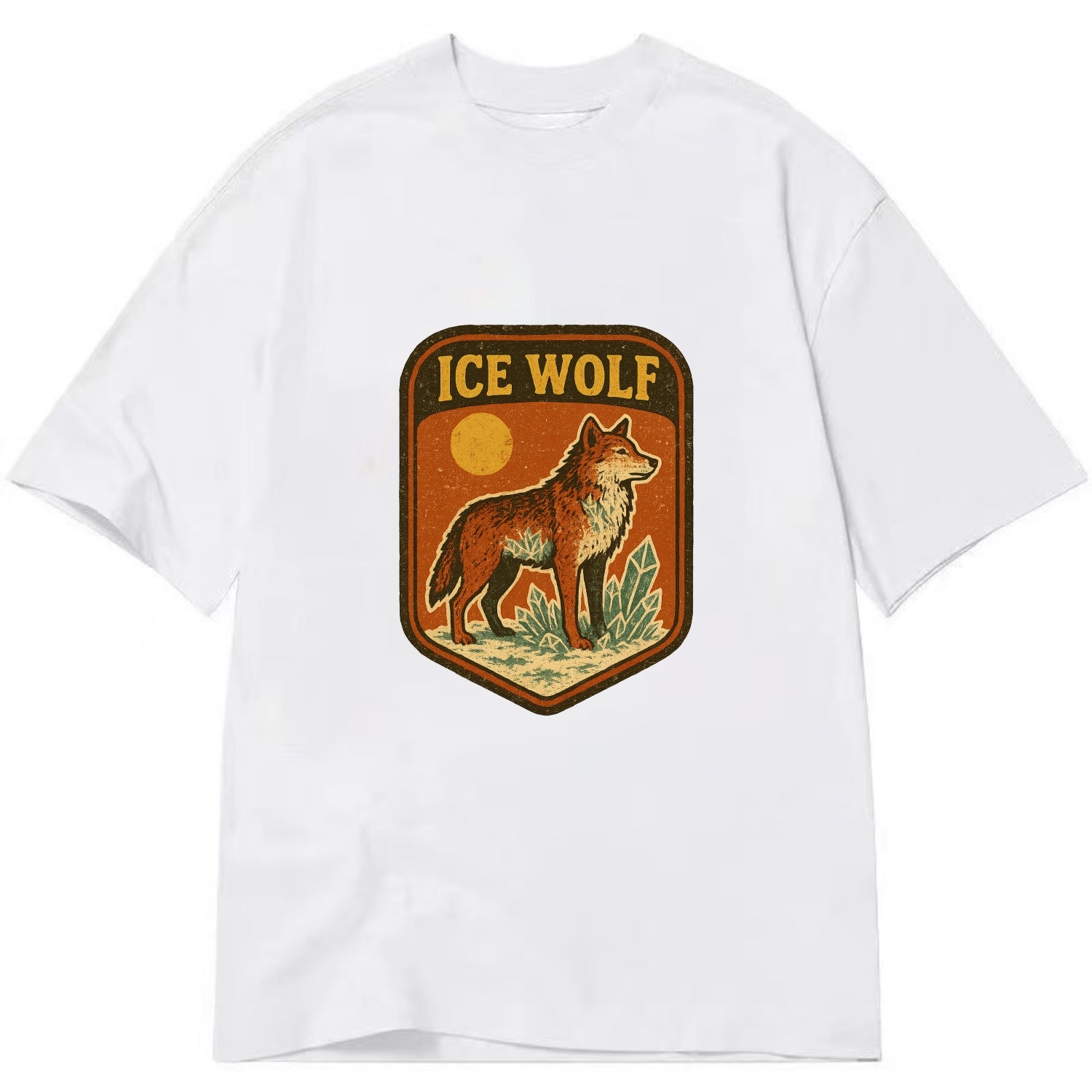 Ice Wolf Crystal  - Classic T-shirt - White