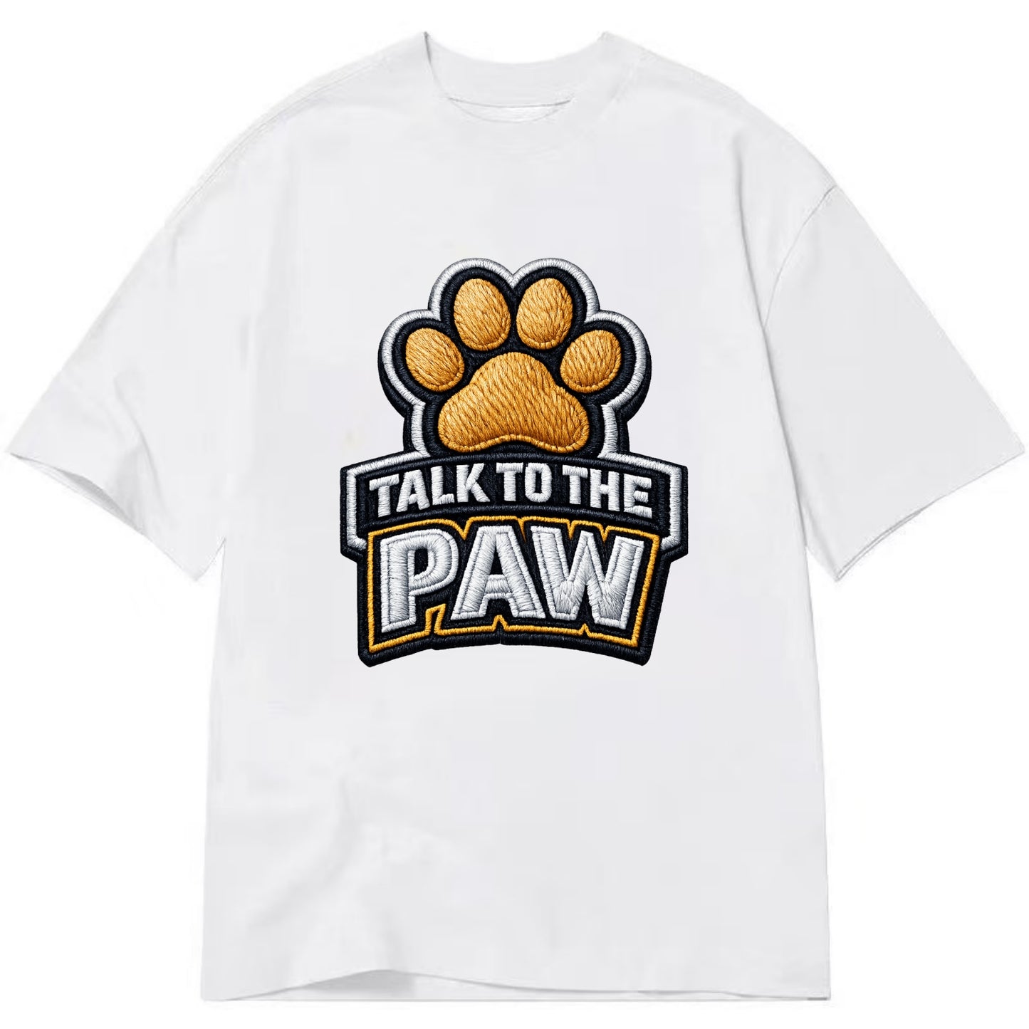 TALK TO THE PAW - raised paw in tan , sassy pet - Classic T-shirt - White