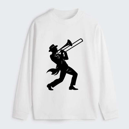 Trombone player jazz improvisation - Classic Long Sleeve Shirt - White
