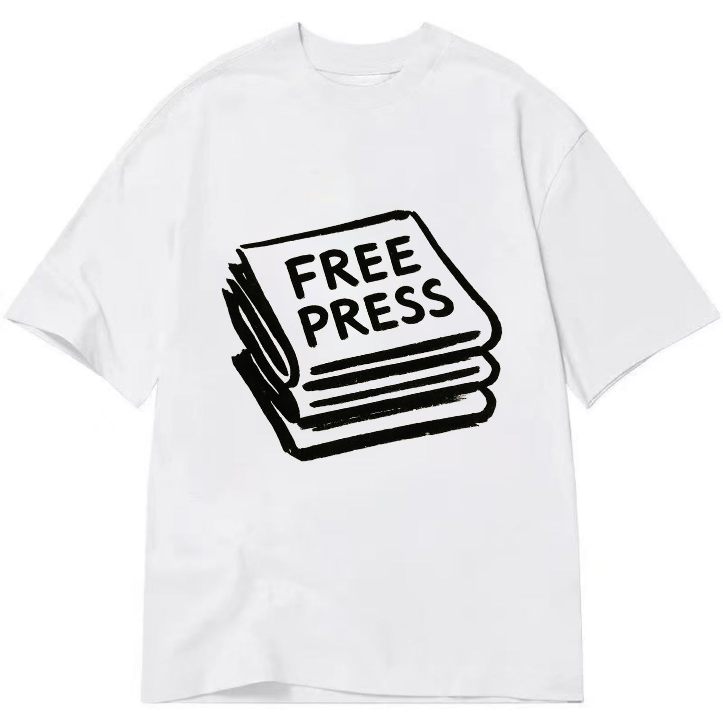 Stack of newspapers - free press bold ink brushstrokes - Classic T-shirt - White