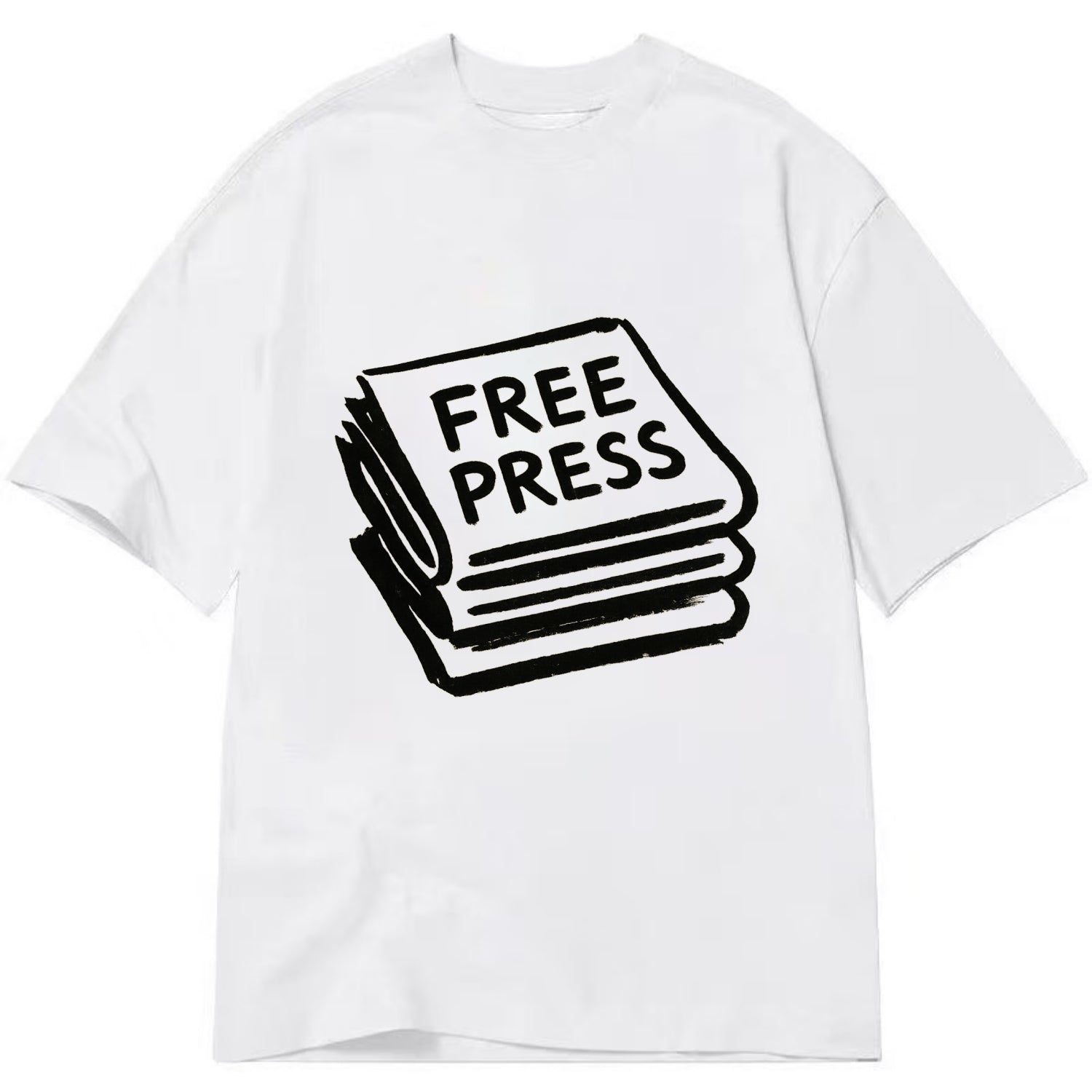 Stack of newspapers - free press bold ink brushstrokes - Classic T-shirt - White