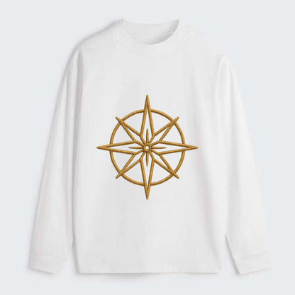 Compass Rose  - Classic Long Sleeve Shirt - White