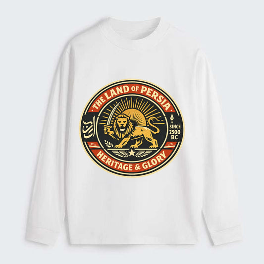 Iranian Heritage Emblem - Classic Long Sleeve Shirt - White