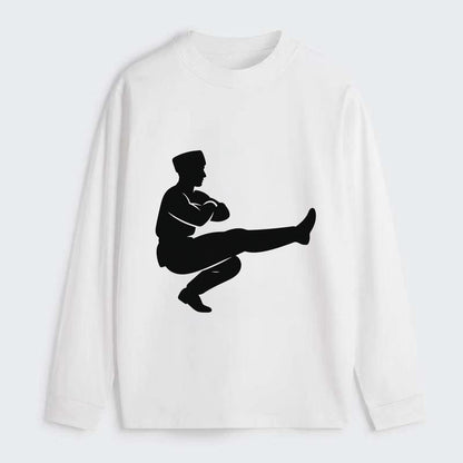 Russian Cossack dancer squat kick - Classic Long Sleeve Shirt - White