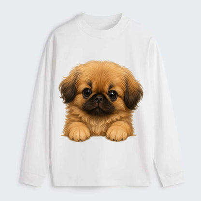 Pekingese  - Classic Long Sleeve Shirt - White