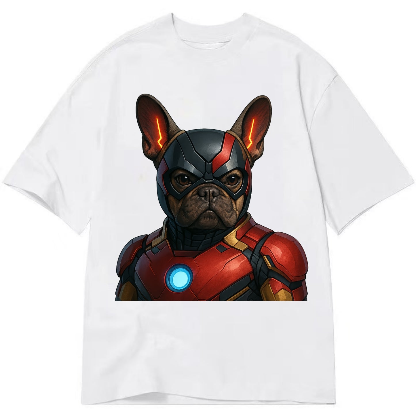 French Bulldog Iron Man  - Classic T-shirt - White