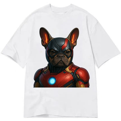 French Bulldog Iron Man  - Classic T-shirt - White