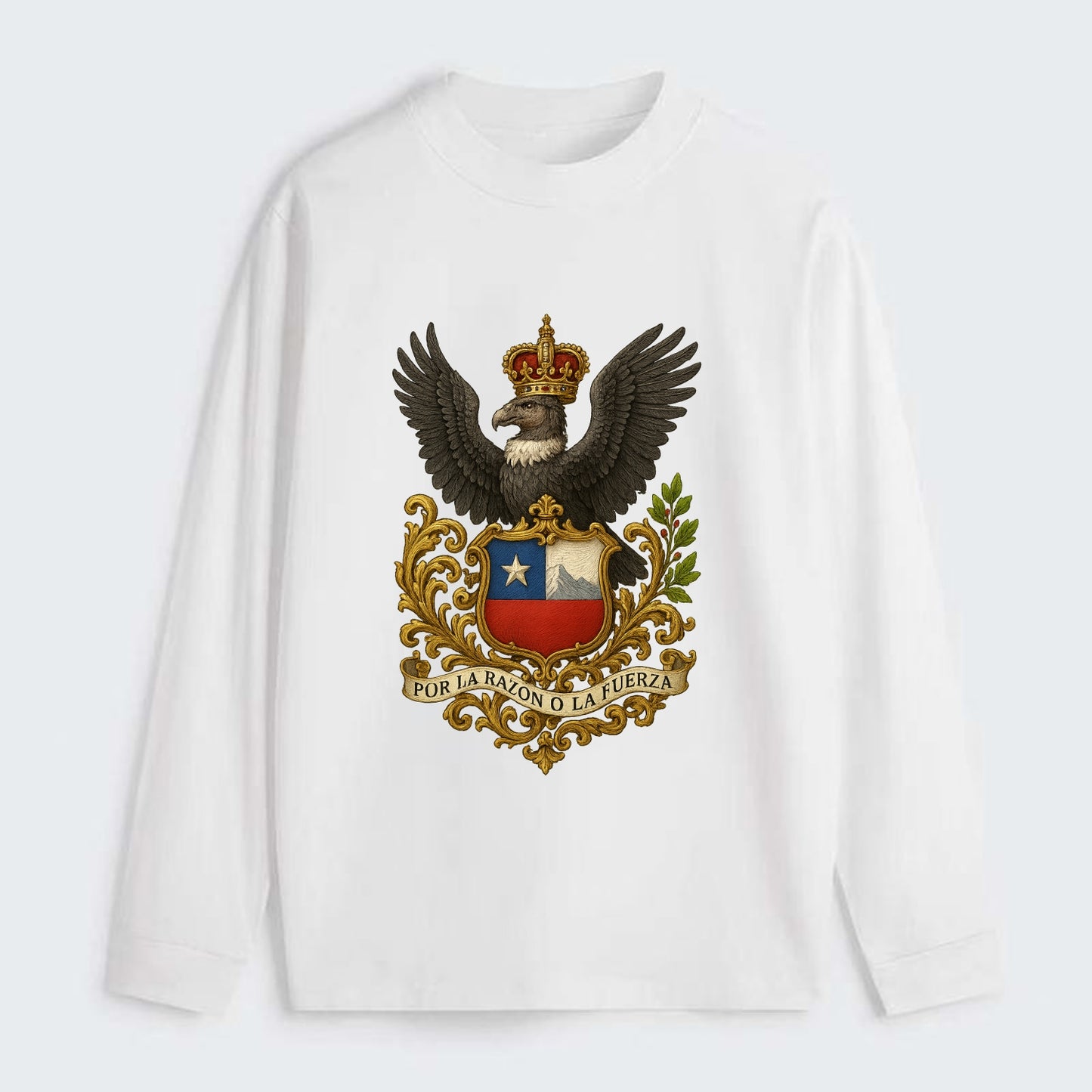 Chile Andean Condor Emblem - Classic Long Sleeve Shirt - White