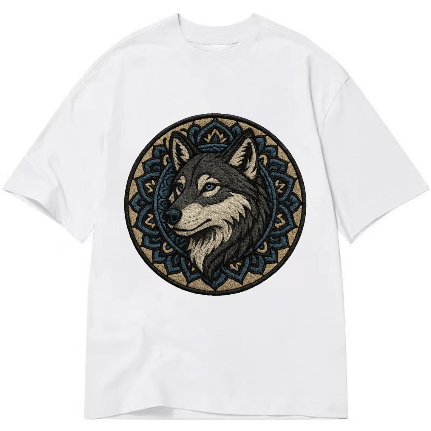 Mandala Wolf Pattern  - Classic T-shirt - White