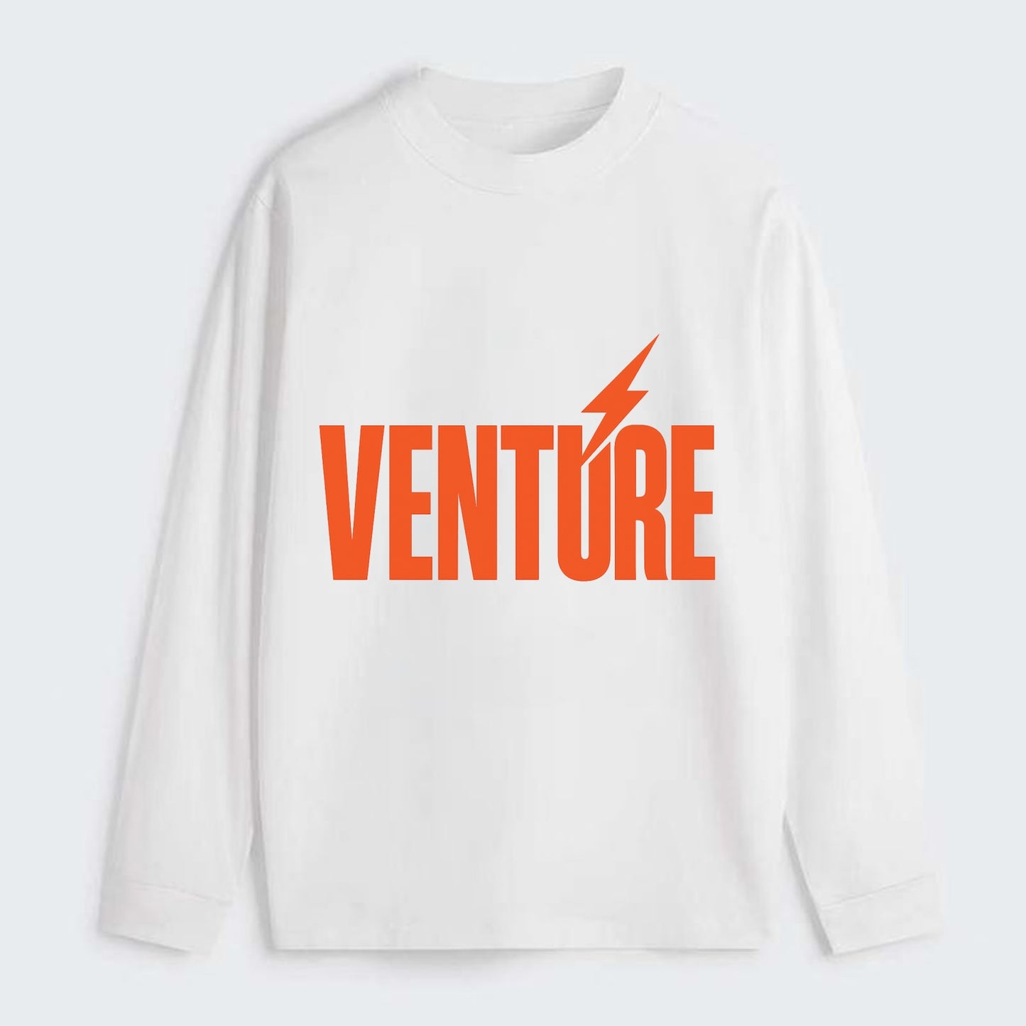 Bold typography design - "VENTURE" - taking risks, bold exploration - Classic Long Sleeve Shirt - White
