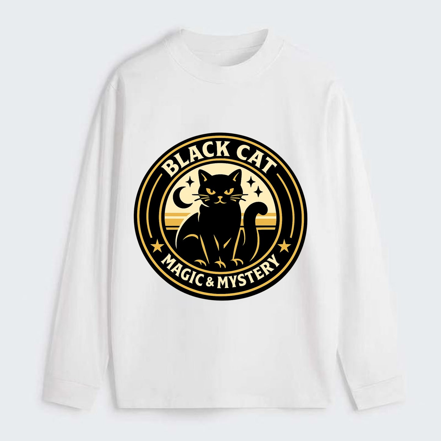 Midnight Prowler Emblem - Classic Long Sleeve Shirt - White