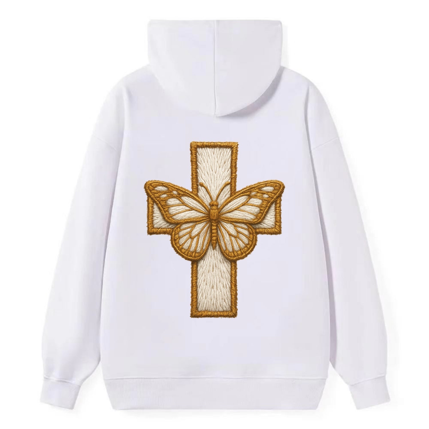 Resurrection Cross  - Classic Pullover Hoodie - White