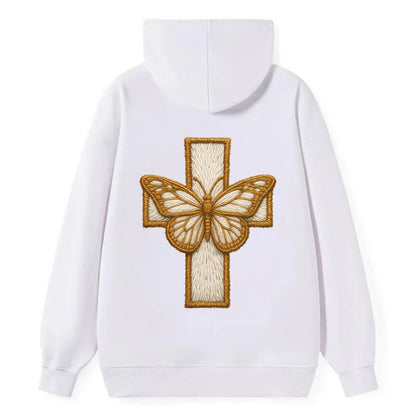 Resurrection Cross  - Classic Pullover Hoodie - White