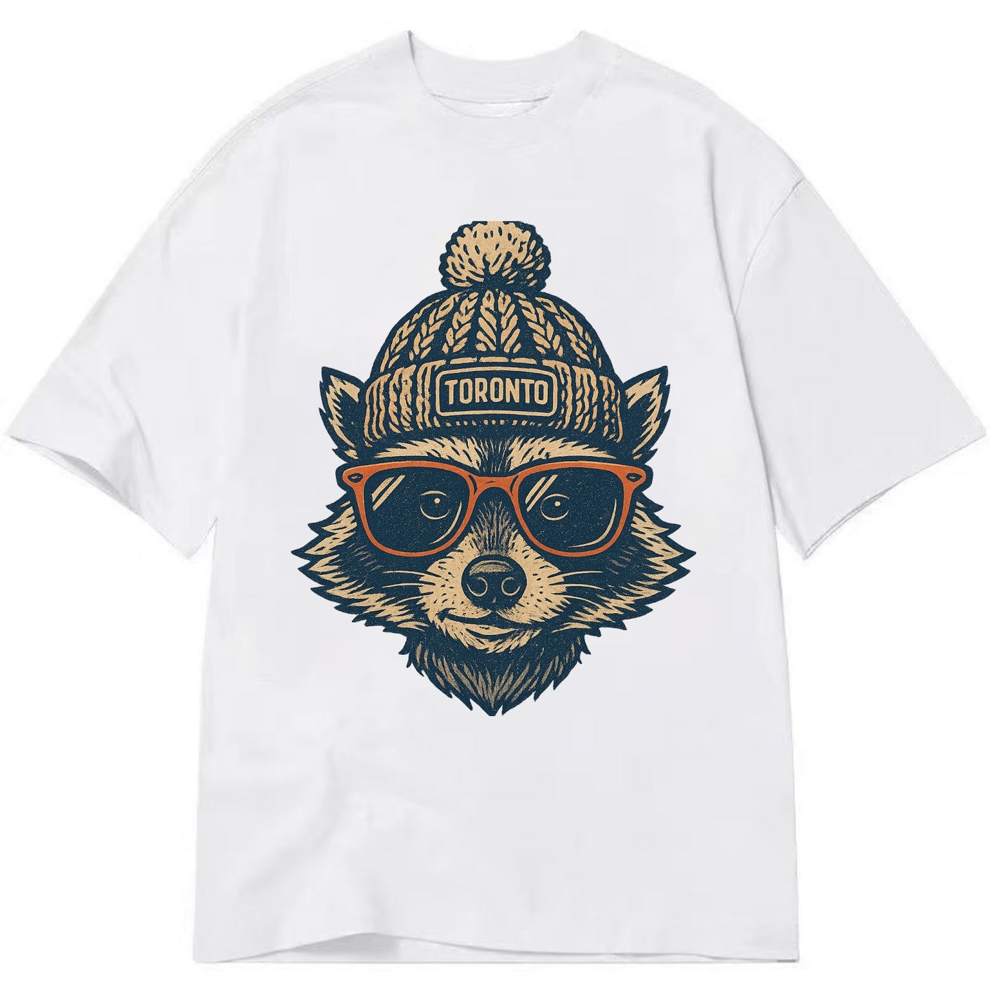 Toronto Raccoon wearing Toronto beanie w - Classic T-shirt - White