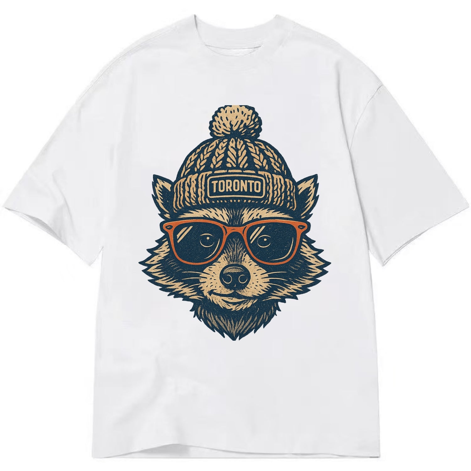 Toronto Raccoon wearing Toronto beanie w - Classic T-shirt - White