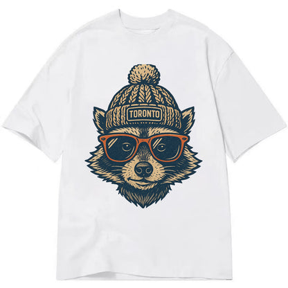 Toronto Raccoon wearing Toronto beanie w - Classic T-shirt - White