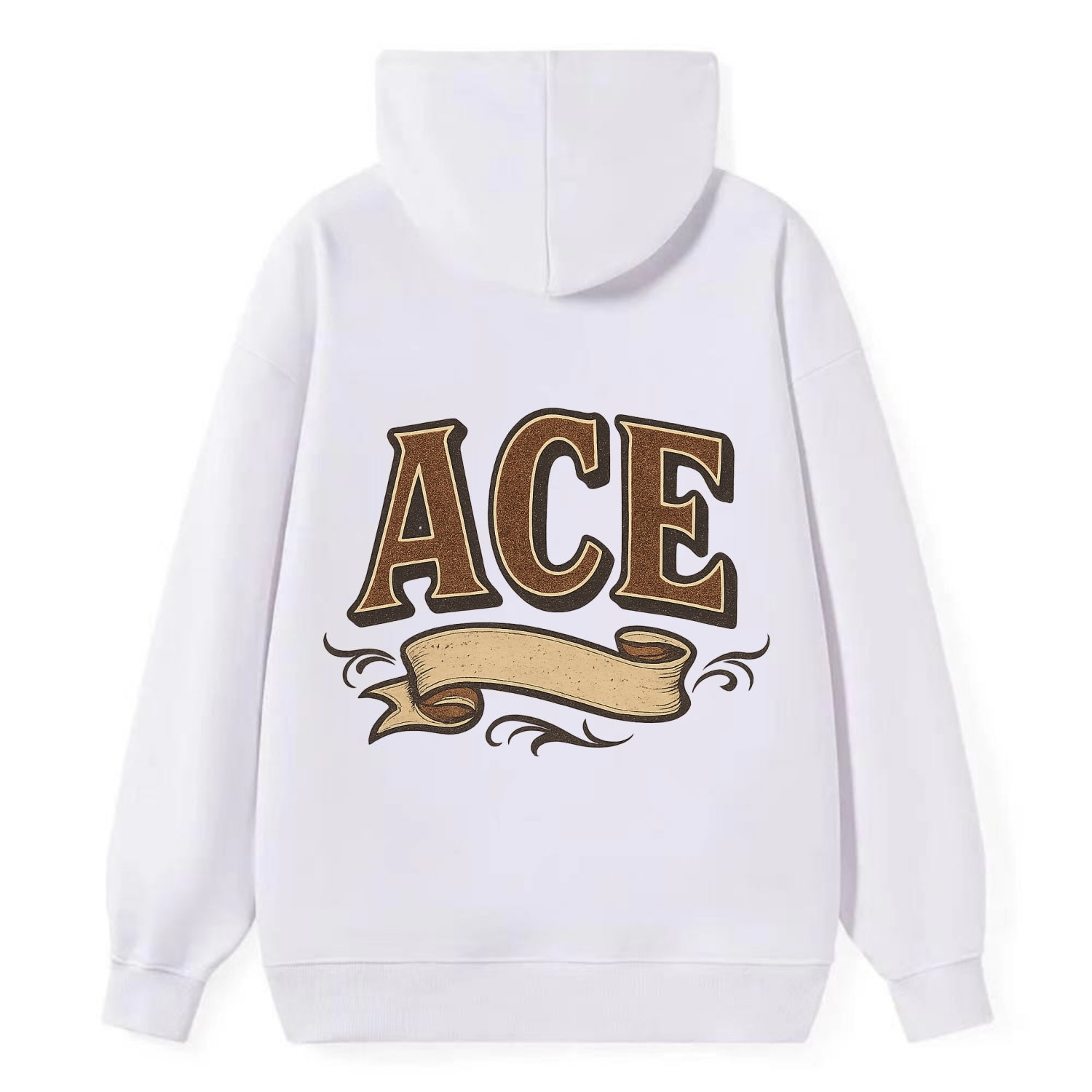 Bold typography design - "ACE" - expert, the best at something - Classic Pullover Hoodie - White