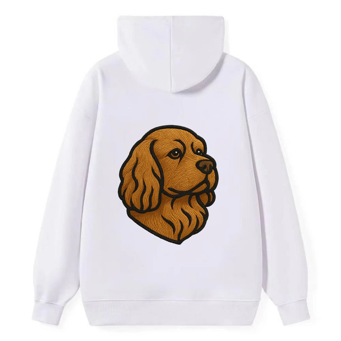Sussex Spaniel - Golden liver embroidered low-set design - Classic Pullover Hoodie - White
