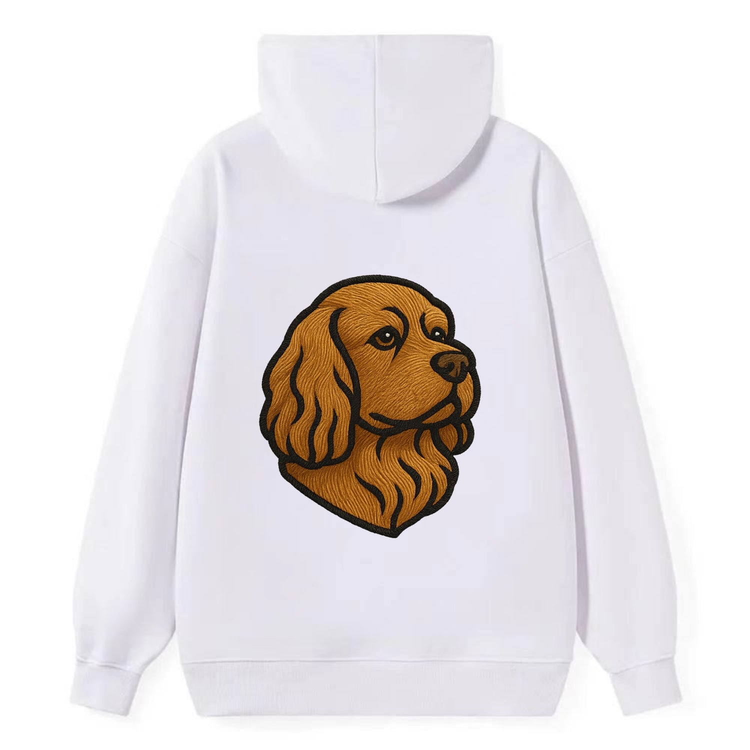 Sussex Spaniel - Golden liver embroidered low-set design - Classic Pullover Hoodie - White