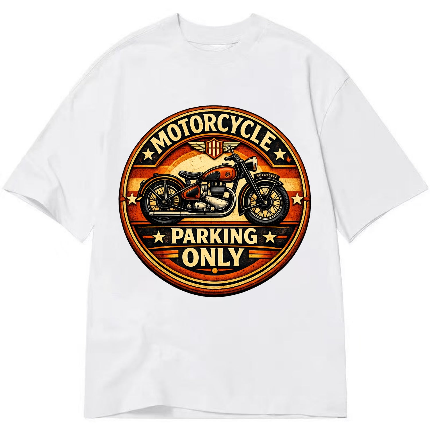Motorcycle Parking Only - Classic T-shirt - White