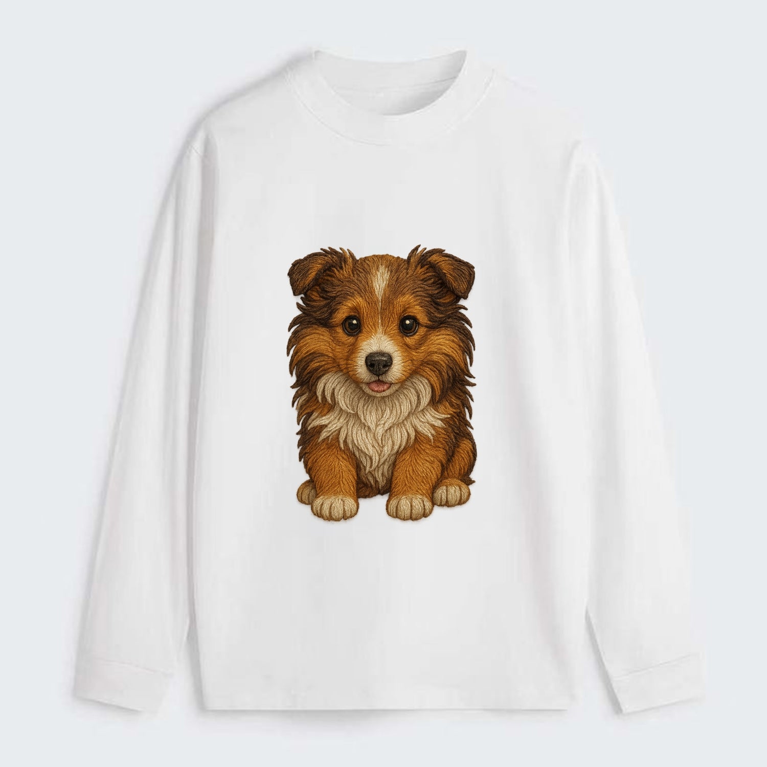 Baby Shetland Sheepdog Puppy - mini collie look, flowing mane, - Classic Long Sleeve Shirt - White