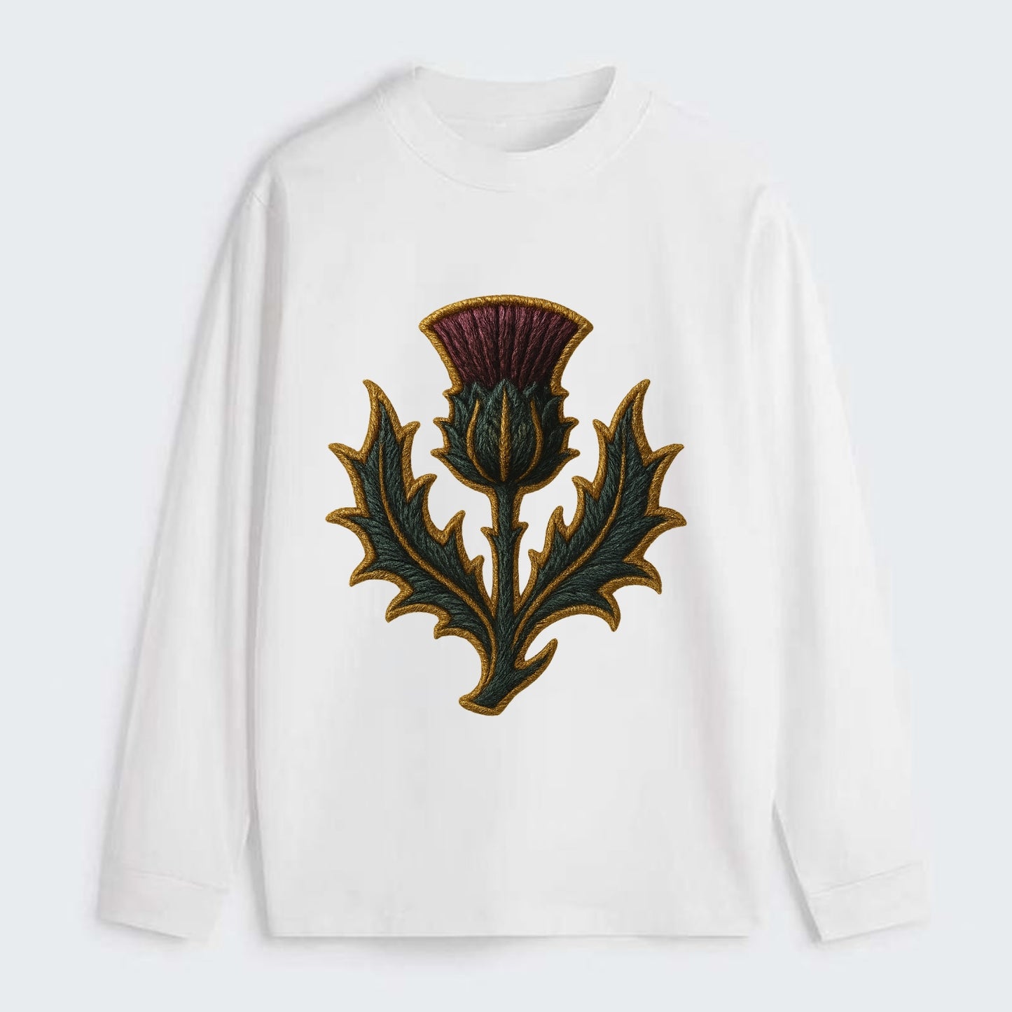 Scottish Thistle  - Classic Long Sleeve Shirt - White
