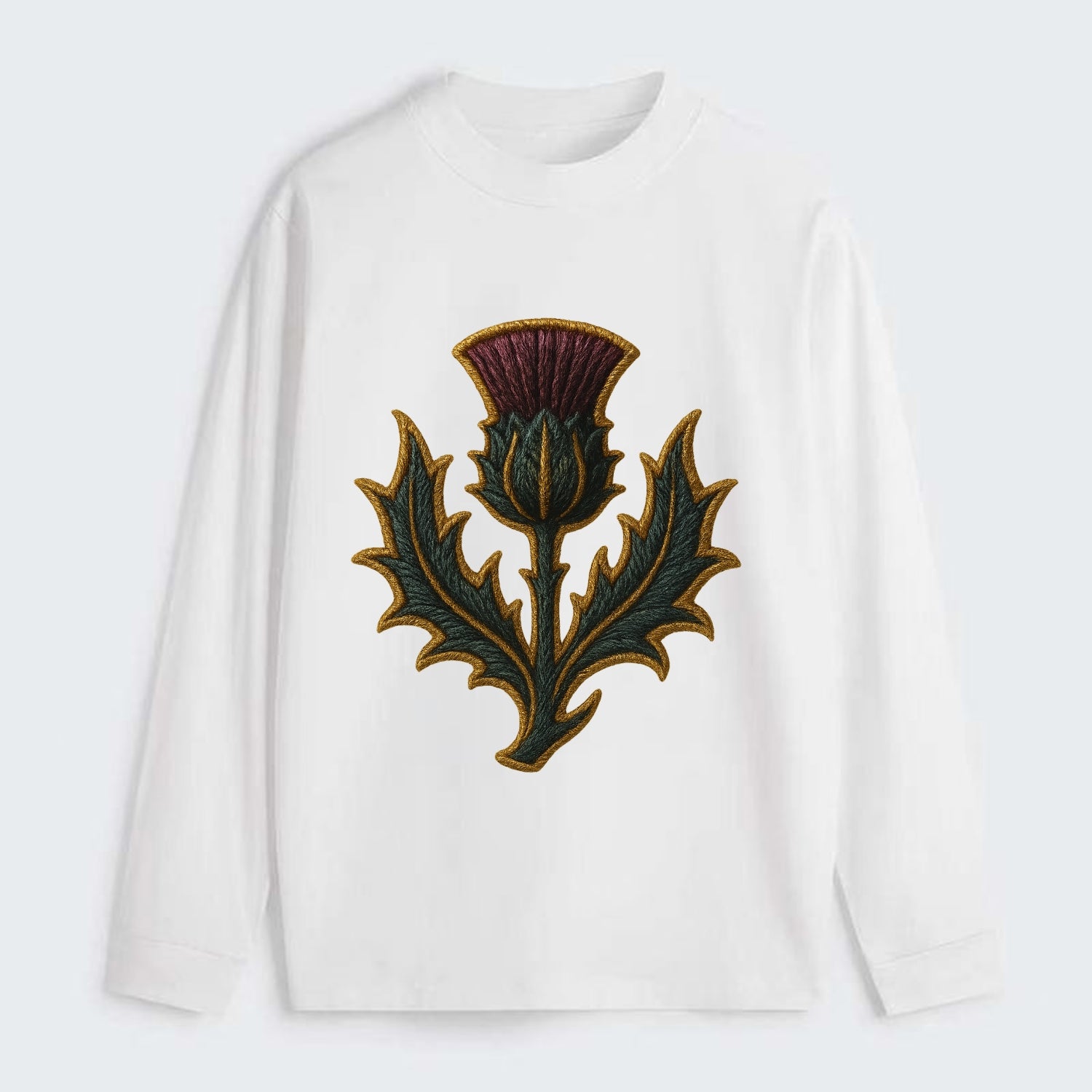 Scottish Thistle  - Classic Long Sleeve Shirt - White