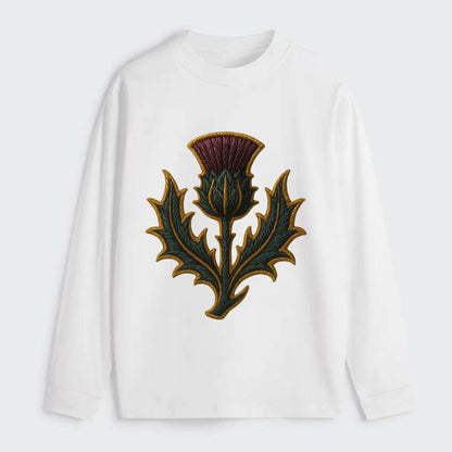 Scottish Thistle  - Classic Long Sleeve Shirt - White