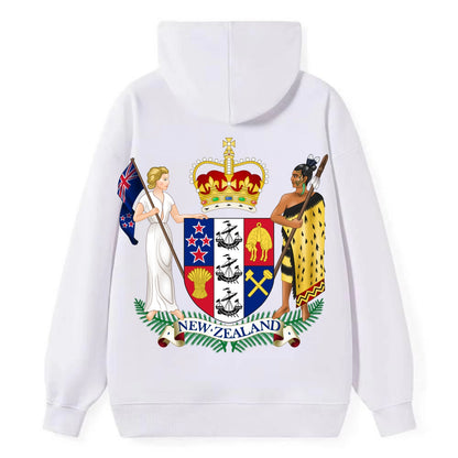 Coat Of Arms Of New Zealand - Classic Pullover Hoodie - White
