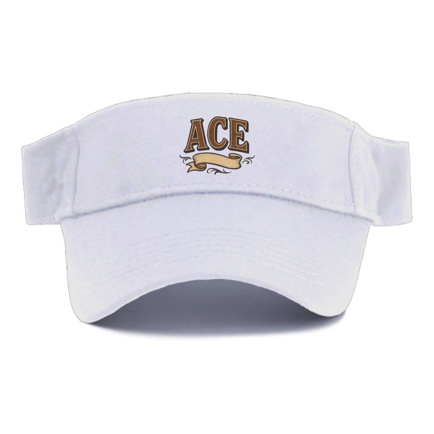 Bold typography design - "ACE" - expert, the best at something - Visor - White