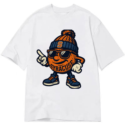 Syracuse Orange wearing Syracuse beanie with S patch - Classic T-shirt - White