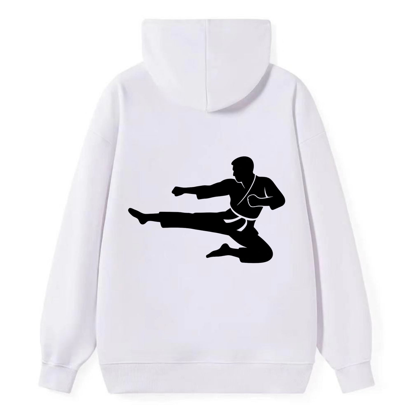 Martial artist flying kick - Classic Pullover Hoodie - White