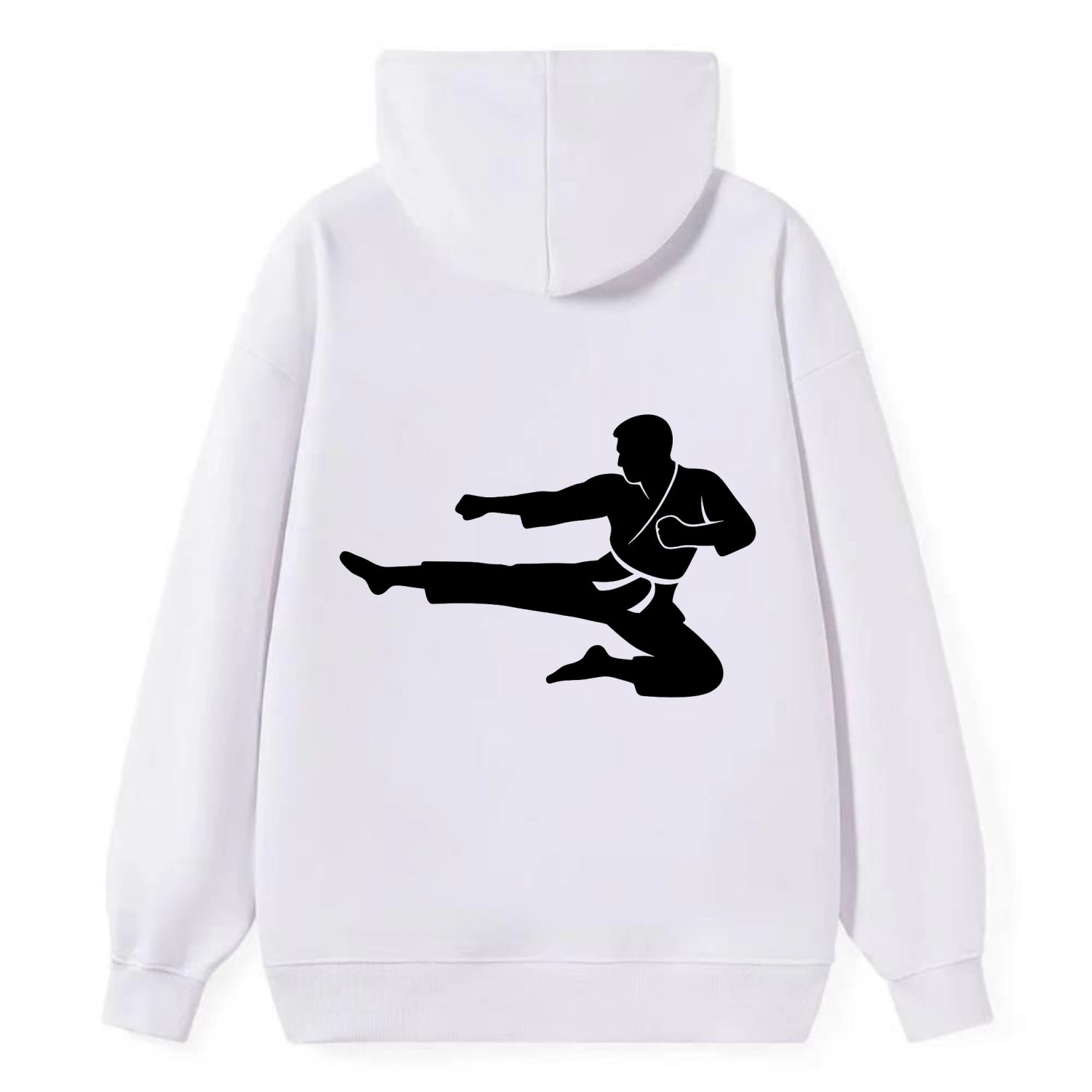 Martial artist flying kick - Classic Pullover Hoodie - White