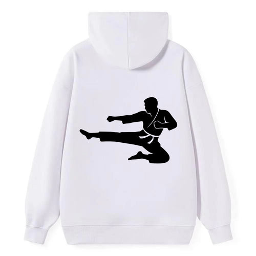 Martial artist flying kick - Classic Pullover Hoodie