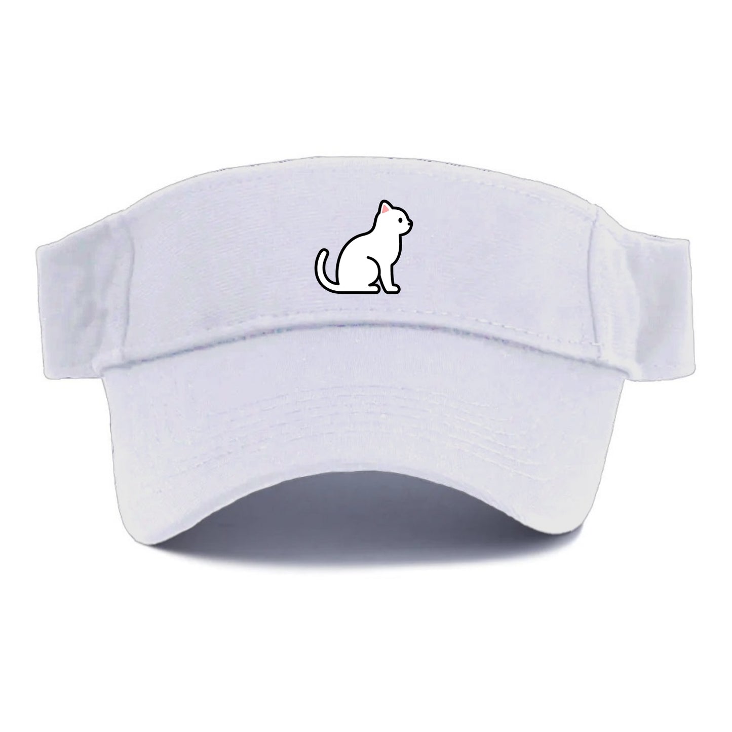 Domestic Shorthair - White classic flat side profile - Visor - White
