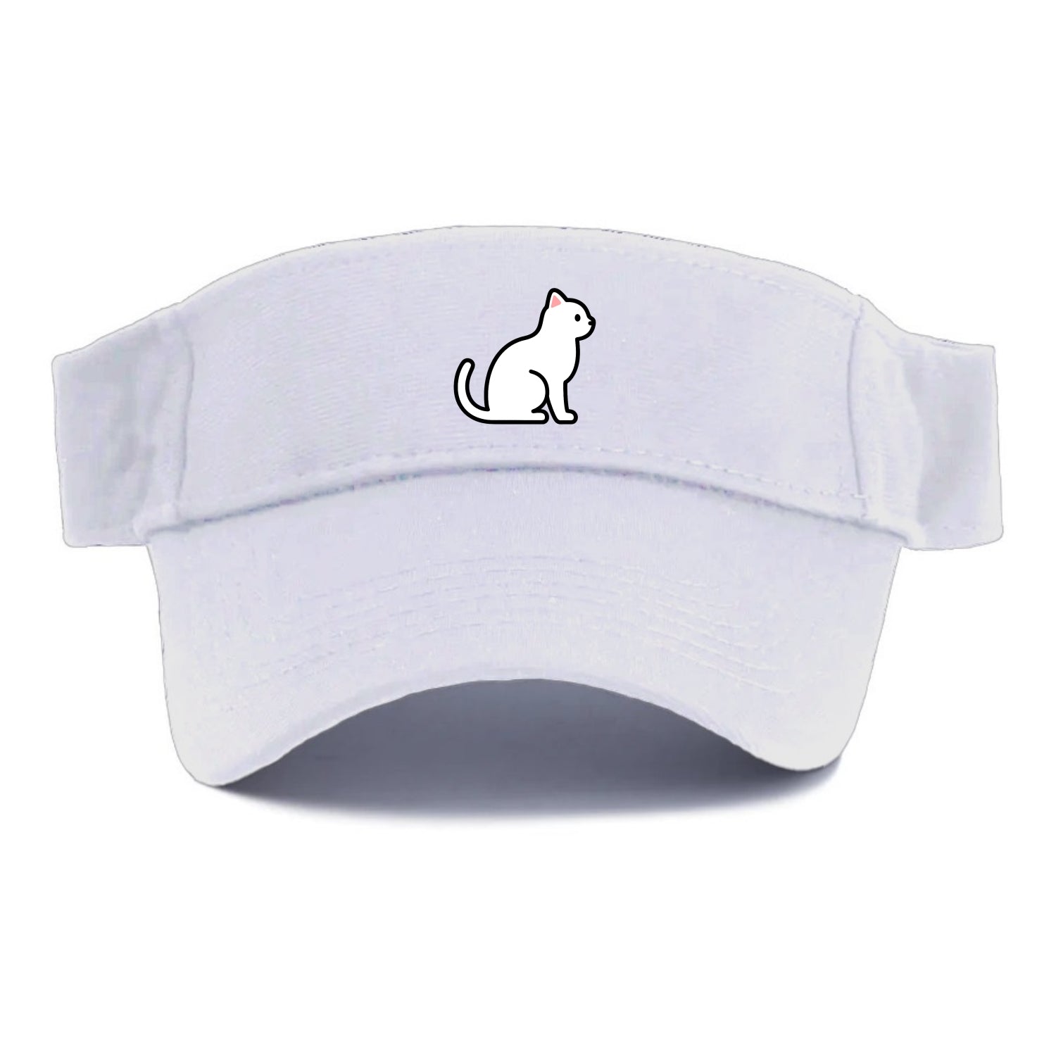 Domestic Shorthair - White classic flat side profile - Visor - White