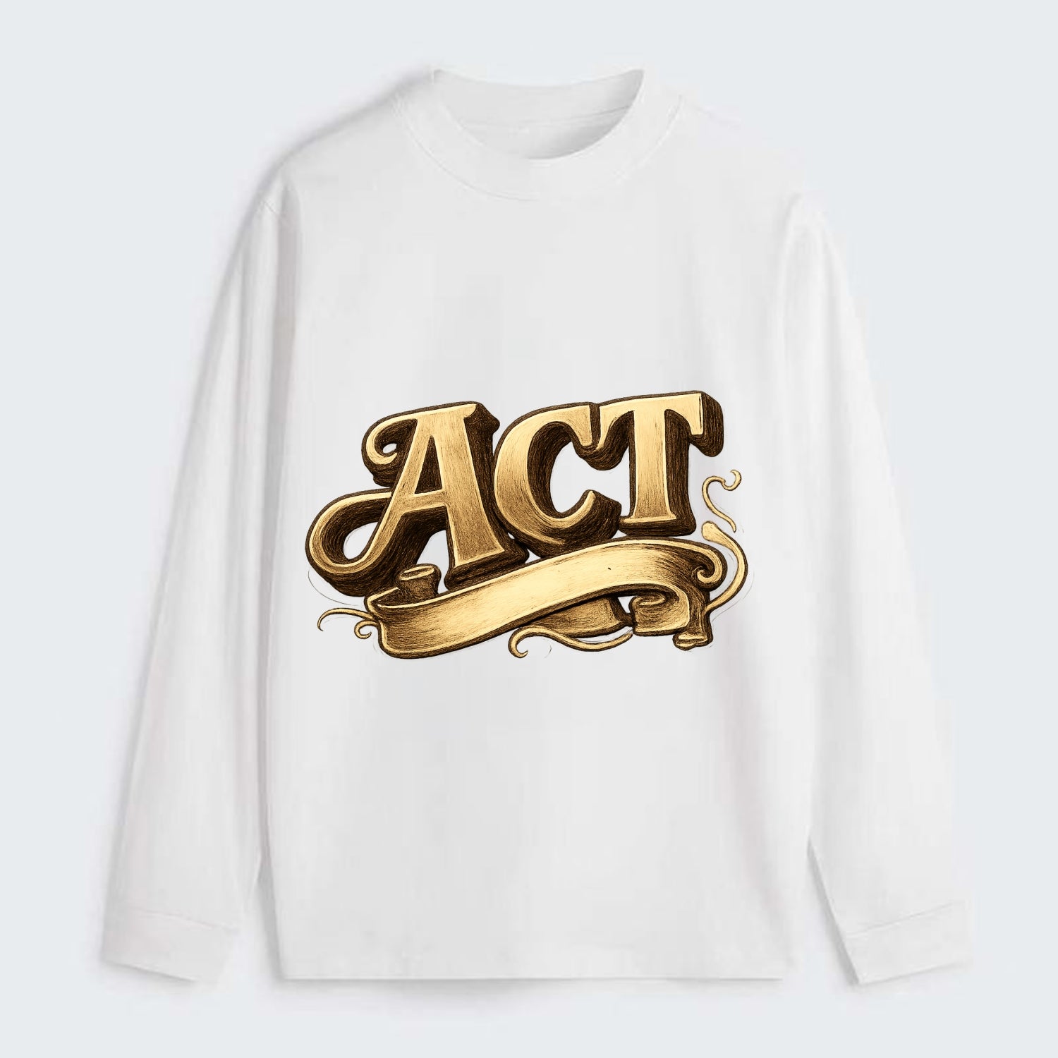 Bold typography design - "ACT" - take action, do something - Classic Long Sleeve Shirt - White