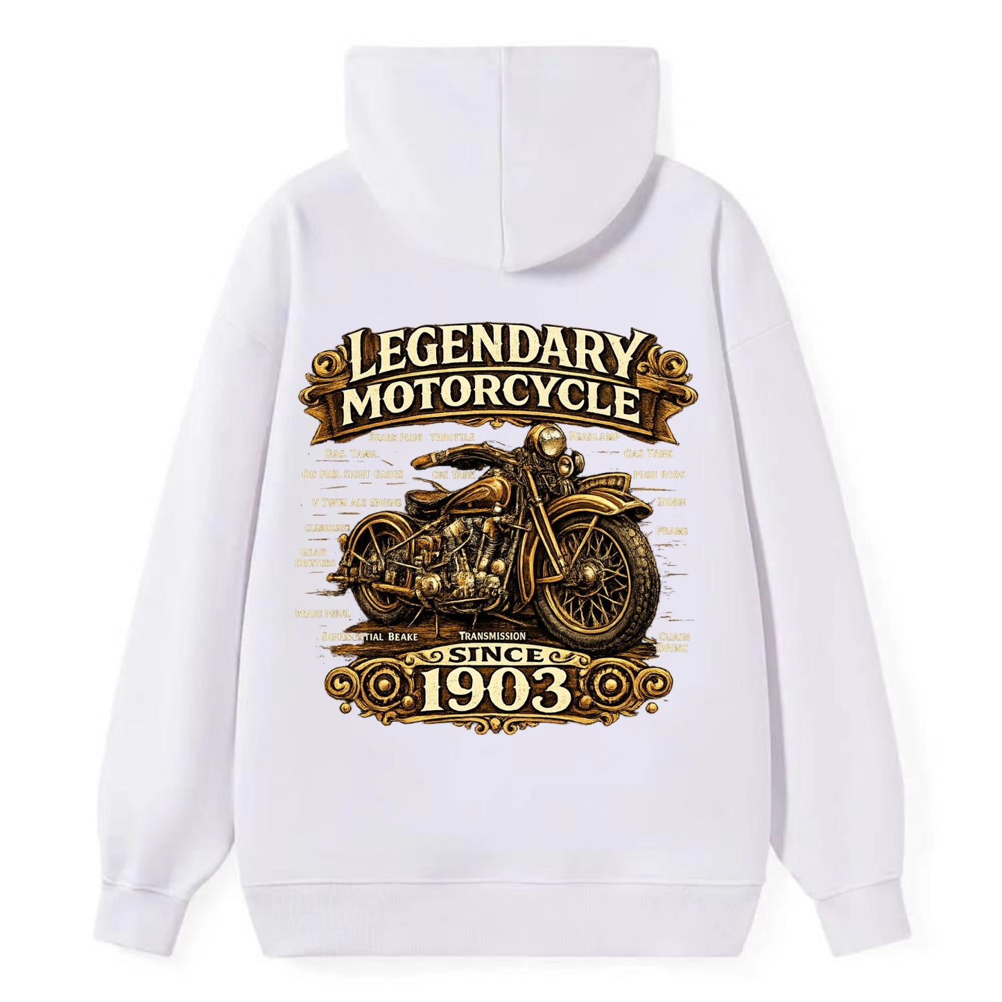 Legendary Motorcycle 1903 - Classic Pullover Hoodie - White
