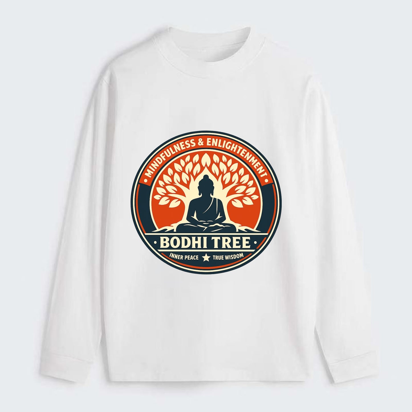 Zen Harmony Emblem - Classic Long Sleeve Shirt - White
