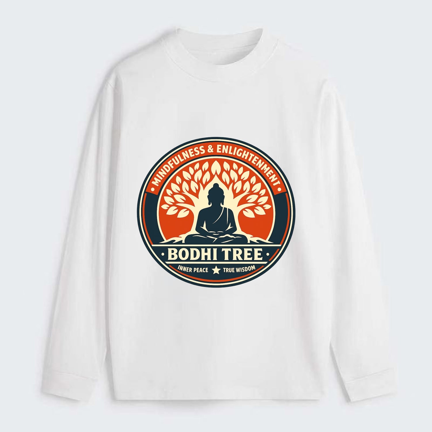 Zen Harmony Emblem - Classic Long Sleeve Shirt - White