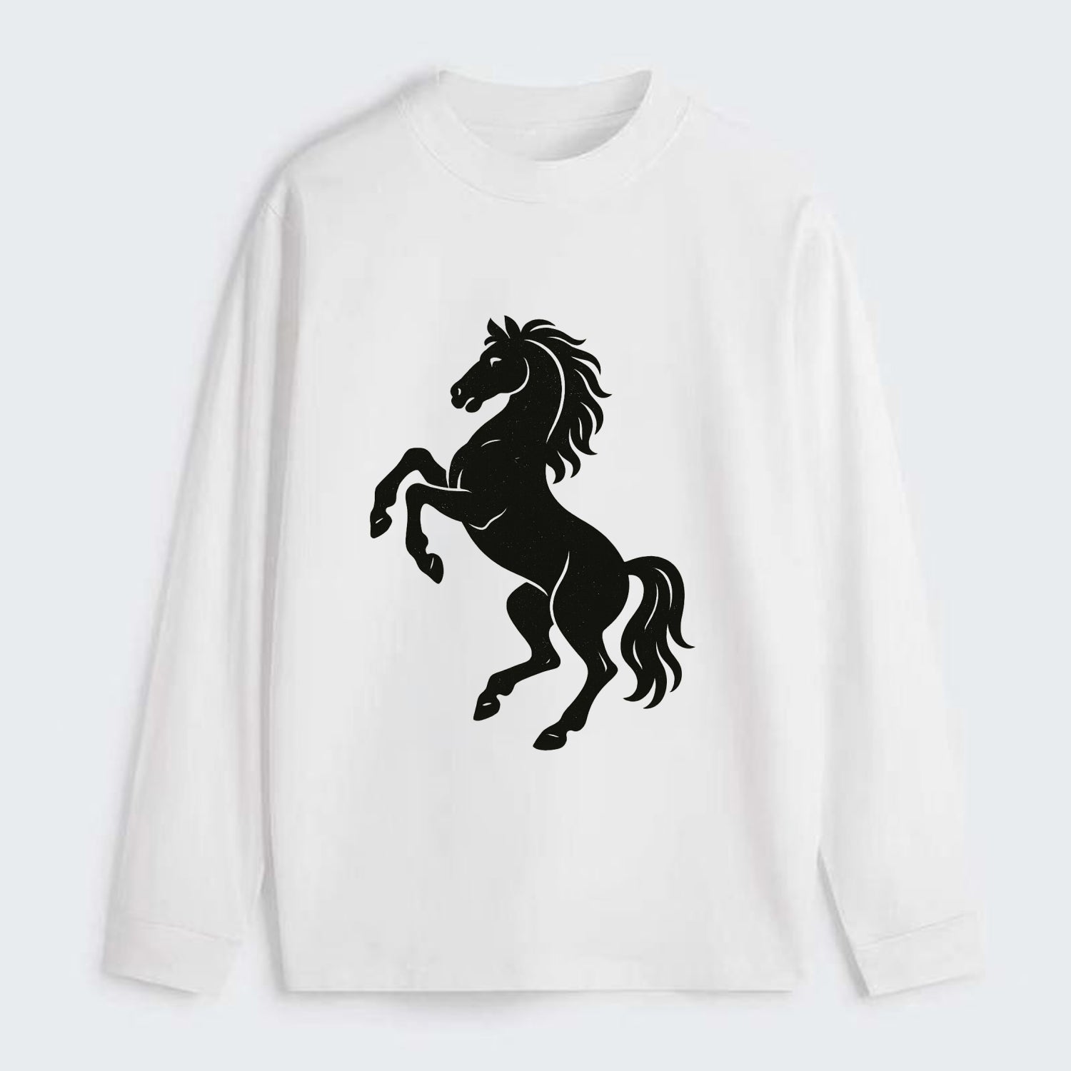 Stallion rearing on hind legs - Classic Long Sleeve Shirt - White