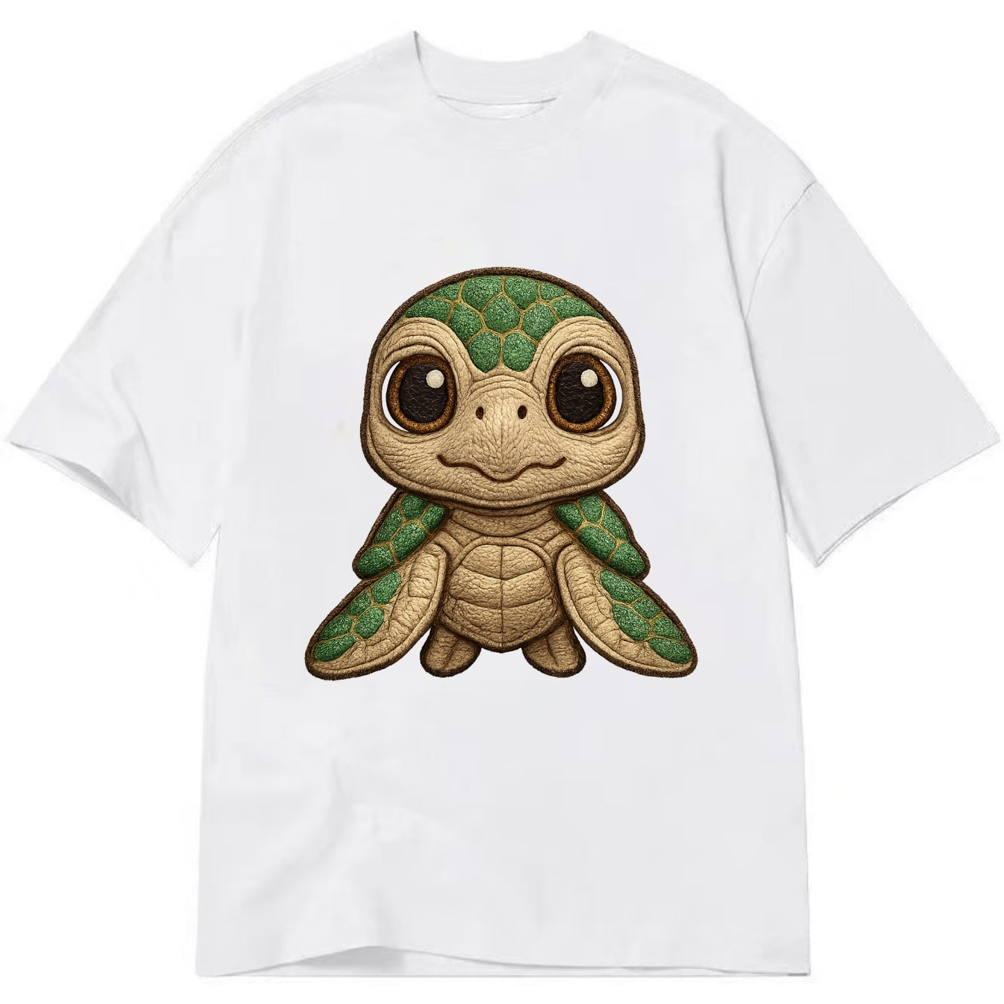 Baby Green Sea Turtle - emerald shell, large innocent brown eyes, tiny flippers, - Classic T-shirt - White