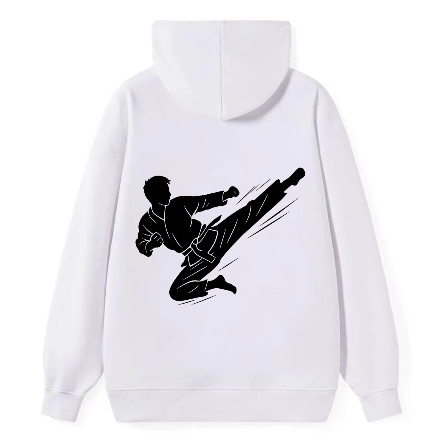 Korean taekwondo flying kick - Classic Pullover Hoodie - White