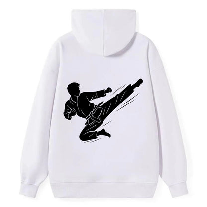 Korean taekwondo flying kick - Classic Pullover Hoodie - White