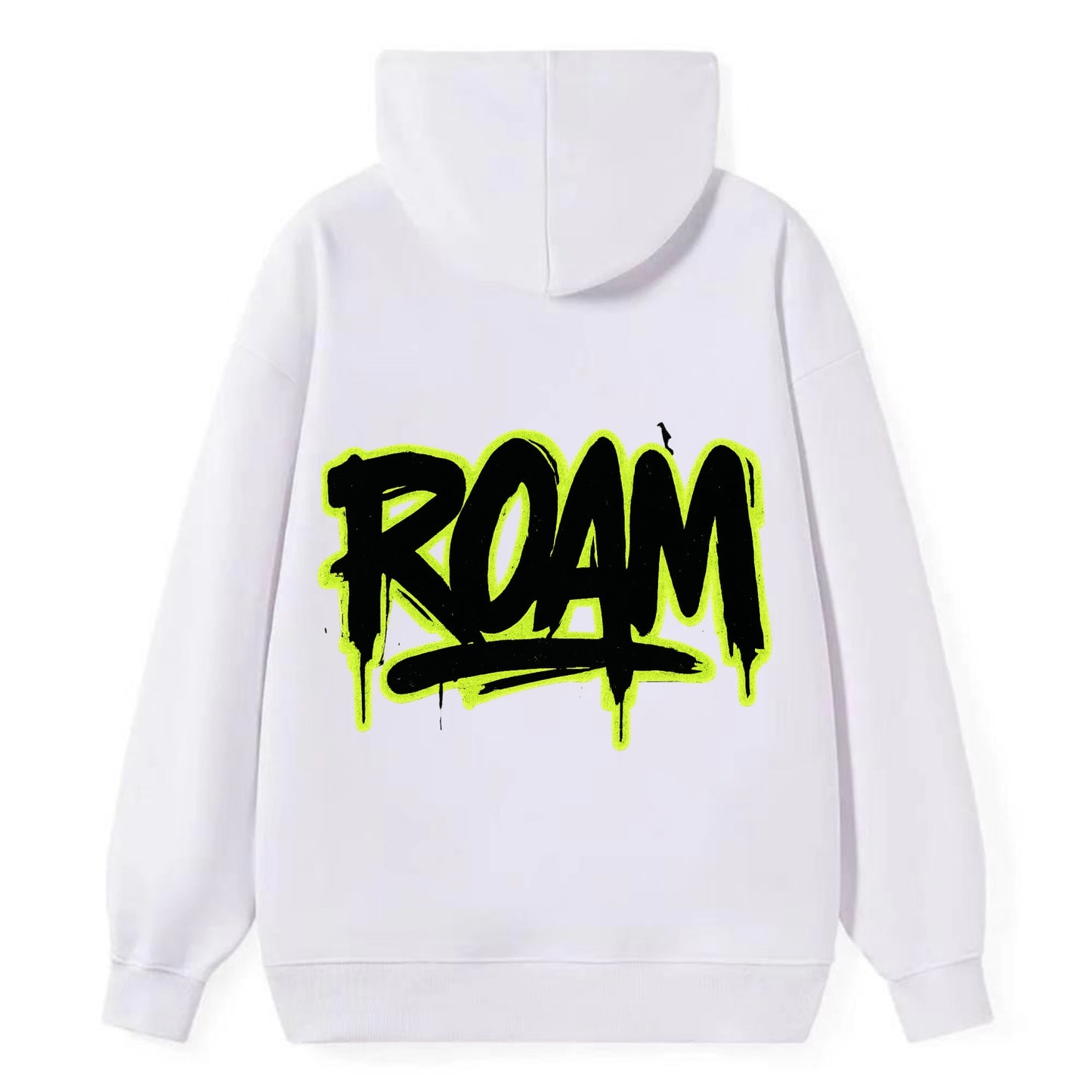 Bold typography design - "ROAM" - wander freely, no destination needed - Classic Pullover Hoodie - White