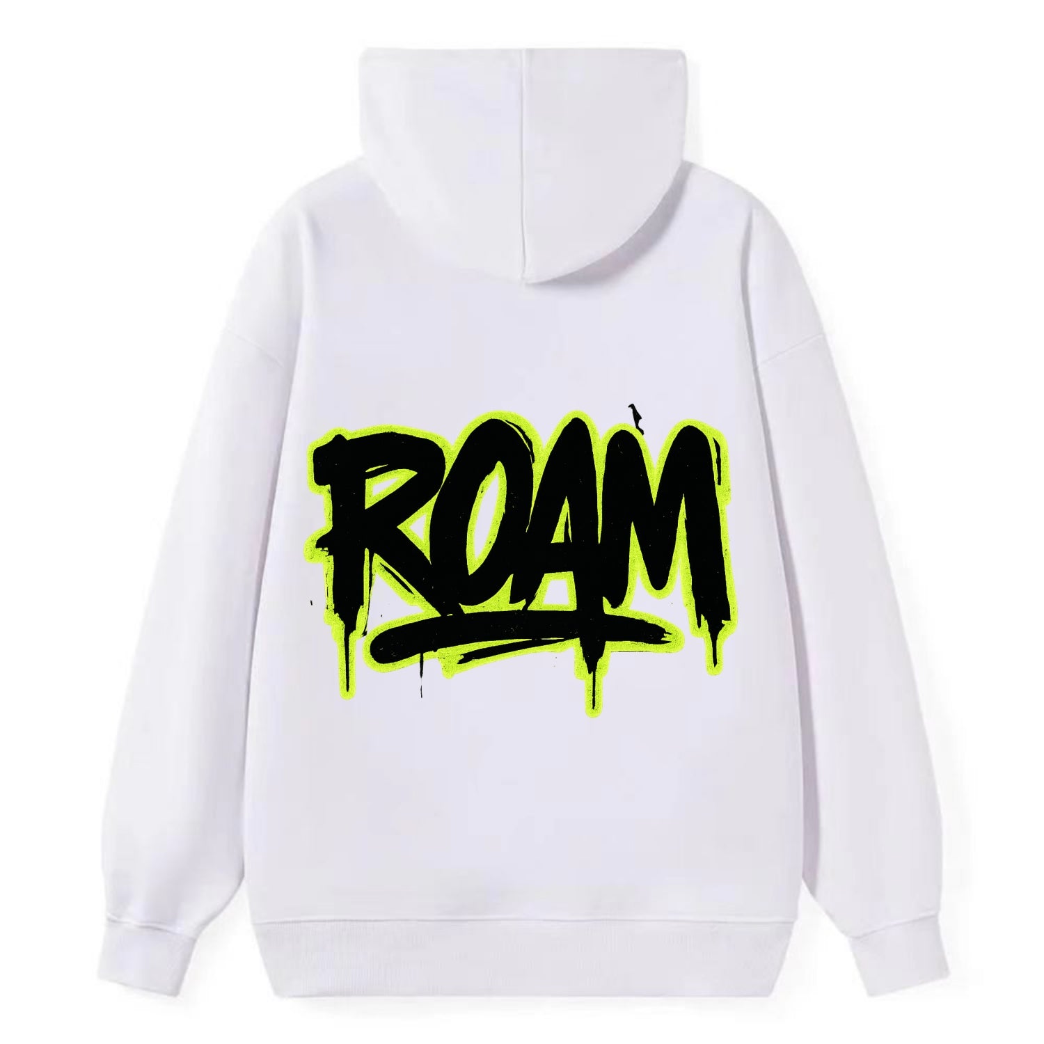 Bold typography design - "ROAM" - wander freely, no destination needed - Classic Pullover Hoodie - White