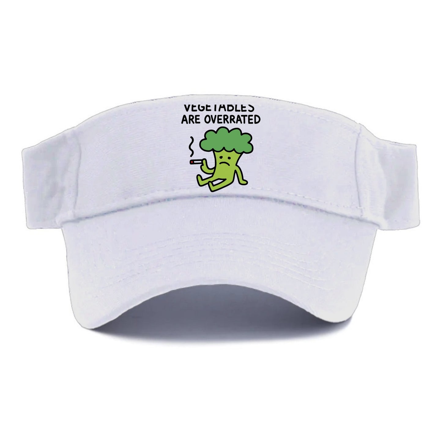 VEGETABLES ARE OVERRATED | Rebellious broccoli smoking - Visor - White