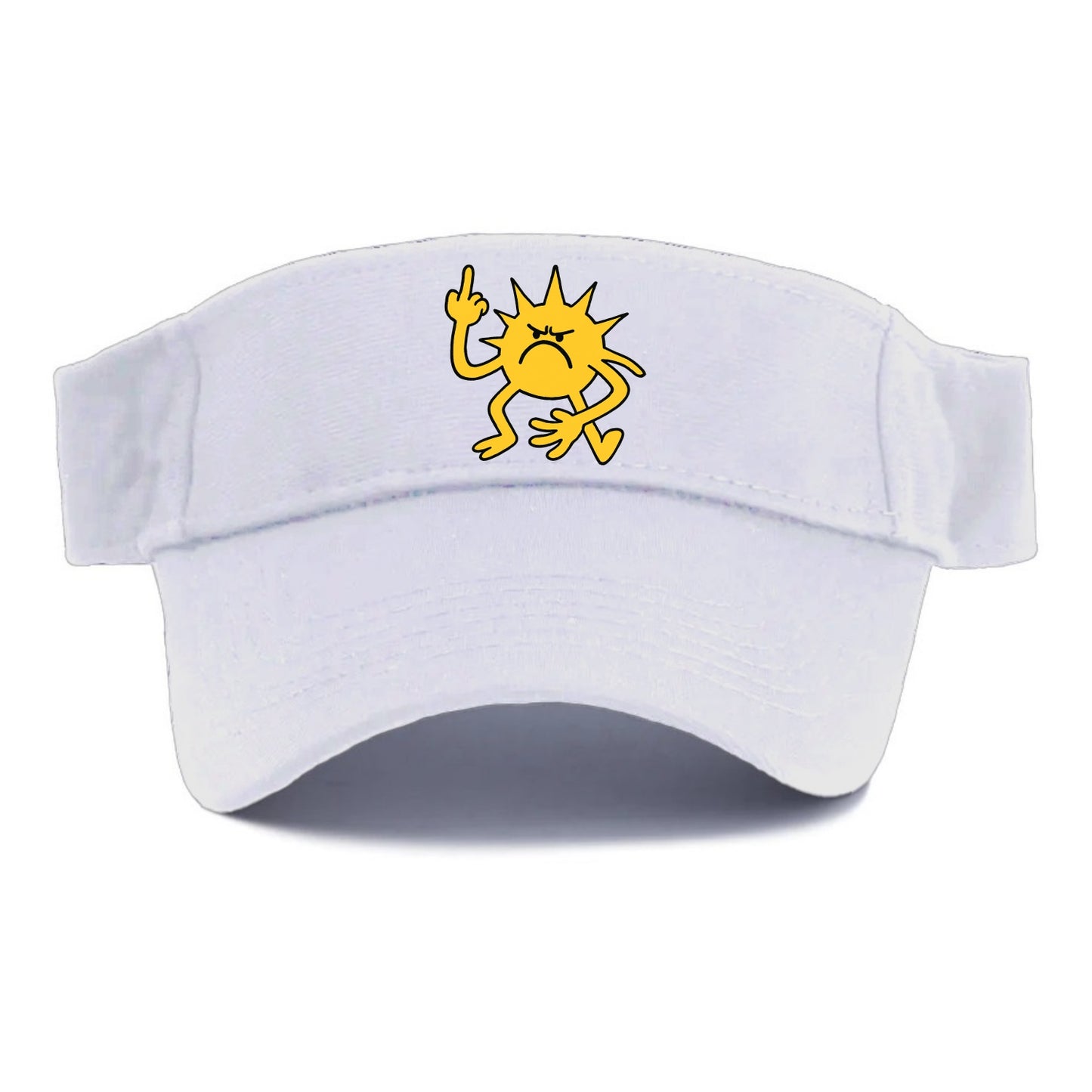 MORNINGS ARE PUNISHMENT | Grumpy sun with middle finger - Visor - White